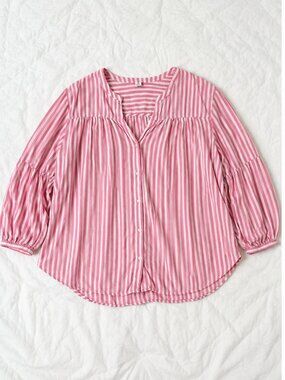 Old Navy Pink & White Striped Blouse – Size 2XL
